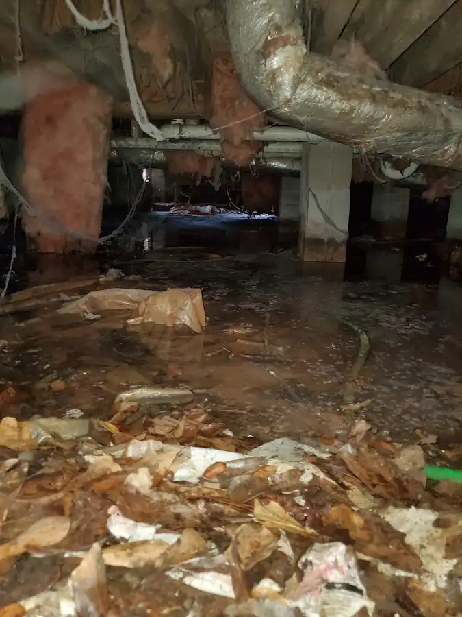 Crawl space flood assessment for Commercial Water Damage Restoration in Luzerne