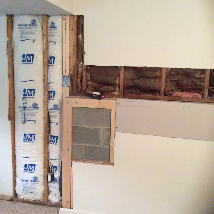 Wall insulation replacement during Contents Cleaning & Restoration in Luzerne